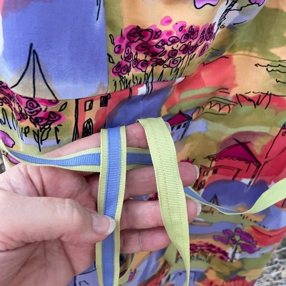 Women’s Multicolor Printed Summer Dress, Positano Style - Picture 3 of 6